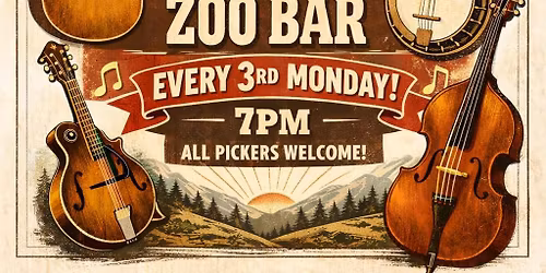Monthly Bluegrass Jam at The Zoo Bar