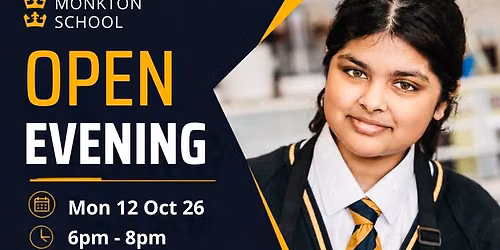 Kings Monkton School Open Day Mon 12 Oct 26