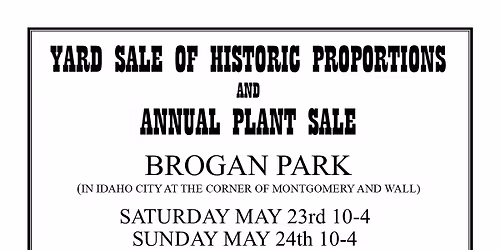 ICHF Yard Sale of Historic Proportions