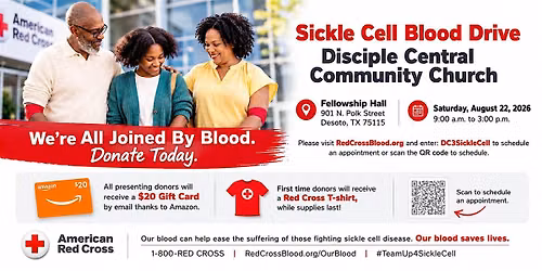 Sickle Cell Blood Drive | Donate Today (Use QR code and URL below)