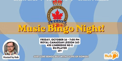 MUSIC BINGO NIGHT - Royal Canadian Legion 163 (Hamilton)