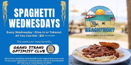 Spaghetti Wednesday ft Grand Strand Optimist Club