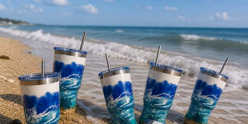Ocean Resin Pour 30oz Sea Turtle Tumbler Workshop