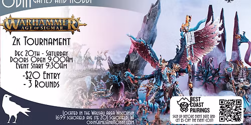 Warhammer Age of Sigmar Tournament 2k Event- December 20th