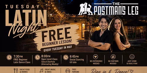 TUESDAY Latin Night at The Postman's Leg - Glenfield