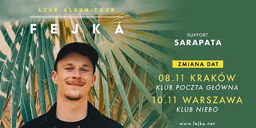 ZMIANA DATY: Fejk\u00e1 - AZUR ALBUM TOUR - Official Event, 10.11.2025, Klub NIEBO, Warszawa
