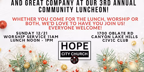 3rd Annual Christmas Community Luncheon