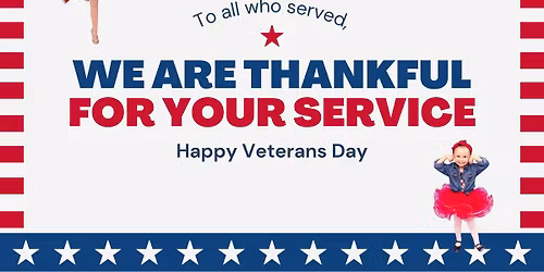Closed for Veterans Day \ud83c\uddfa\ud83c\uddf8