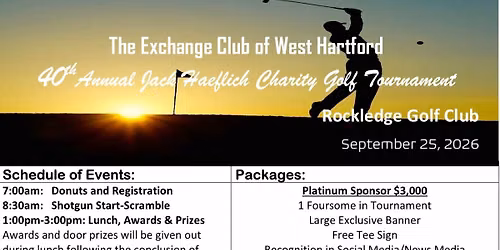 West Hartford Exchange Club 40th Annual Charity Golf Tournament