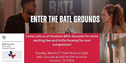 Axe throwing at Houston BATL Grounds
