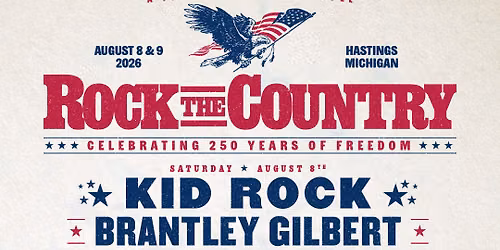 Rock The Country: Kid Rock Jason Aldean & Brantley Gilbert - 2 Day Pass