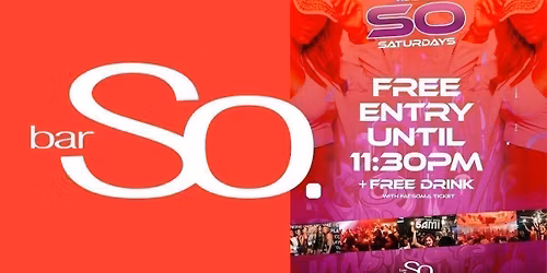 WE ARE SO SATURDAYS  @ Bar So Bournemouth 09.05.26