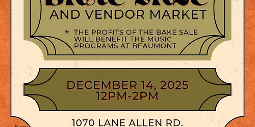 Music Bake Sale and Vendor Market