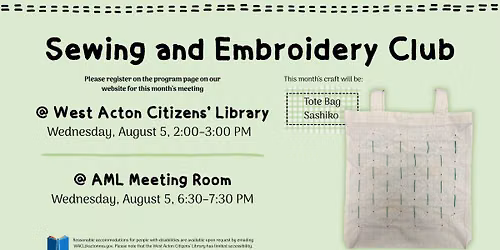 Sewing and Embroidery Club @ AML