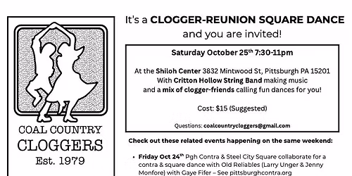 Coal Country Clogger Reunion SQUARE DANCE (Oct 25)