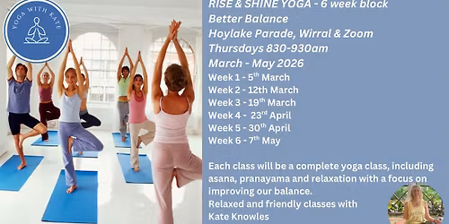 Better Balance yoga, six week block, March - May 2026