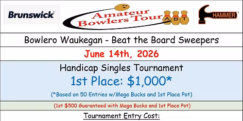 Bowlero Waukegan, BTB, June 14 (Sun)
