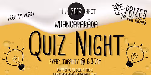 Quiz Night at The Beer Spot Whangaparaoa!
