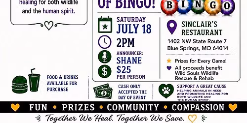 Sinclairs Restaurant Bingo 4 Wild Souls