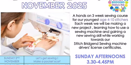 CHILDREN'S SEWING MACHINE CLUB - NOVEMBER