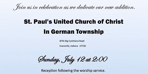 Dedication of St. Paul's Building Addition