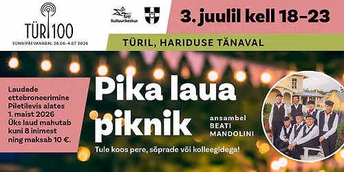 Pika laua piknik. T\u00fcri 100.