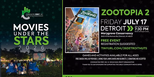Movies Under The Stars Detroit: Zootopia 2