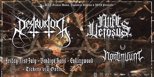 Destruktor & Atra Vetosus (TAS) | Melbourne w\/ Nontinuum