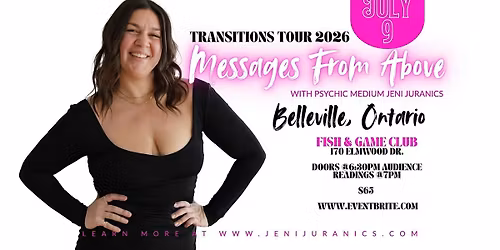 Messages from Above with Psychic Medium Jeni Juranics  BELLEVILLE, ON