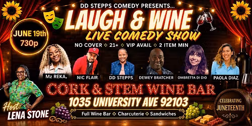 Laugh & Wine Live Comedy Show in Hillcrest