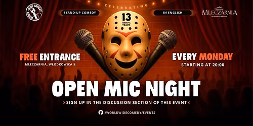 Monday Open Mic! Stand-Up Comedy in English! 