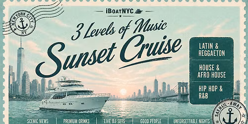 NYC Sunset Boat Party: Reggaeton \/ Hip-Hop \/ House - Multi-Level Yacht