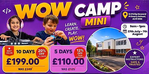 St Philip Howard Primary School Summer WOW Camp (3rd - 7th August)