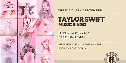 Taylor Swift Music Bingo | Pakenham
