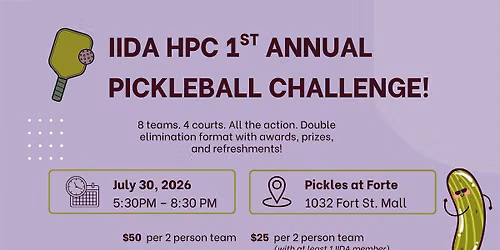 IIDA HPC 1st Annual Pickleball Challenge