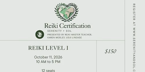 Reiki Level I Certification