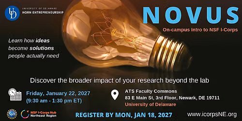 [IN-PERSON] Novus I-Corps  @ University of Delaware