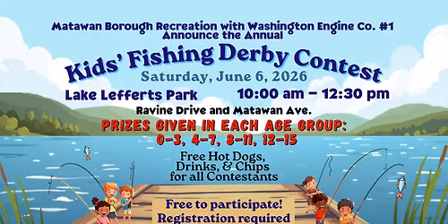 Matawan Borough Annual Kids Fishing Derby Contest & BBQ,