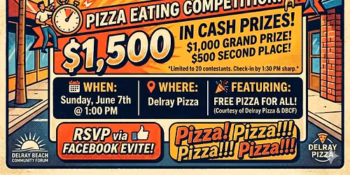 Delray Beach Community Forum Pizza Eating Challenge