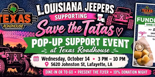 LAJ Supporting Save the Tatas - Fundraiser night at Texas Roadhouse