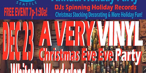 DJs in a Dive Bar! A very VINYL X-Mas Party! Whitcher, Night Train & Peter Evans! 