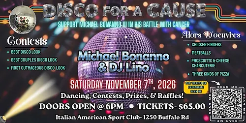 DISCO FOR A CAUSE (Support Michael in his battle with Cancer)