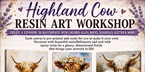 Highland Cow Resin Art Work