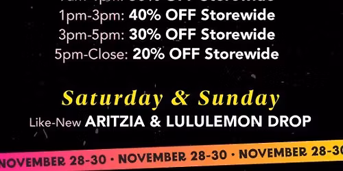 BLACK FRIDAY- Weekend of SAVINGS