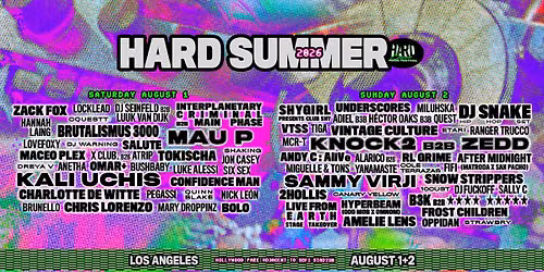 Hard Summer Music Festival: Kali Uchis & Zedd - 2 Day Pass