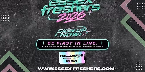 ESSEX FRESHERS WEEK 2026 - SIGN UP NOW!