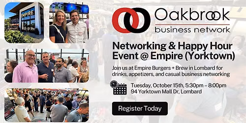Oak Brook Business Network Event @ Empire's Rooftop in Lombard (Sept. 15th)
