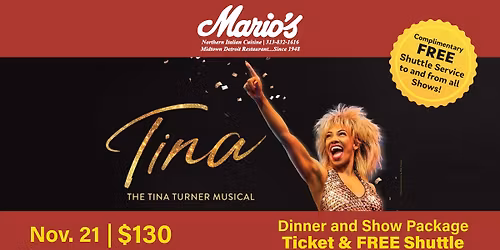 The Tina Turner Musical Dinner & Show Package