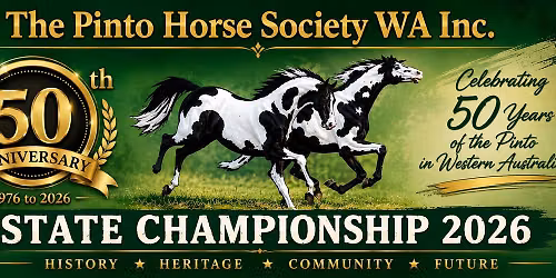 The Pinto Horse Society WA inc State Championships 2026, 50th year celebrations.