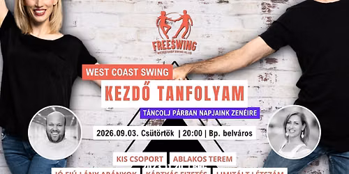 Kezd\u0151 West Coast Swing tanfolyam (Cs\u00fct. 20:00)